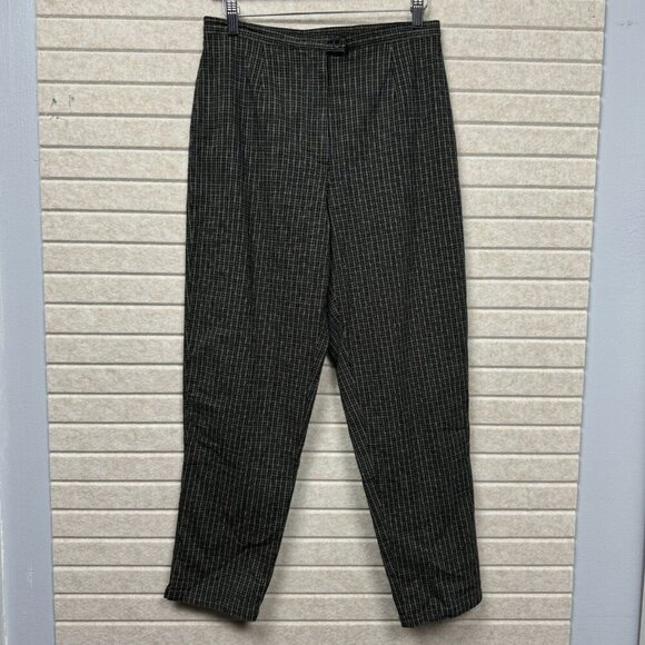 Talbots Pants - Talbots High-Waisted Tattersall Plaid Work Pants Black/White Size 12P